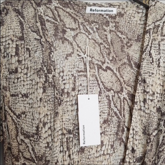 Reformation Jaz Wrap Midi Dress In Python - Picture 4 of 8